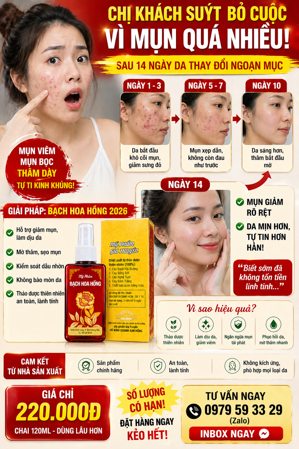 Hành trình trị mụn của chị khách 32 tuổi: Từ tuyệt vọng đến tự tin